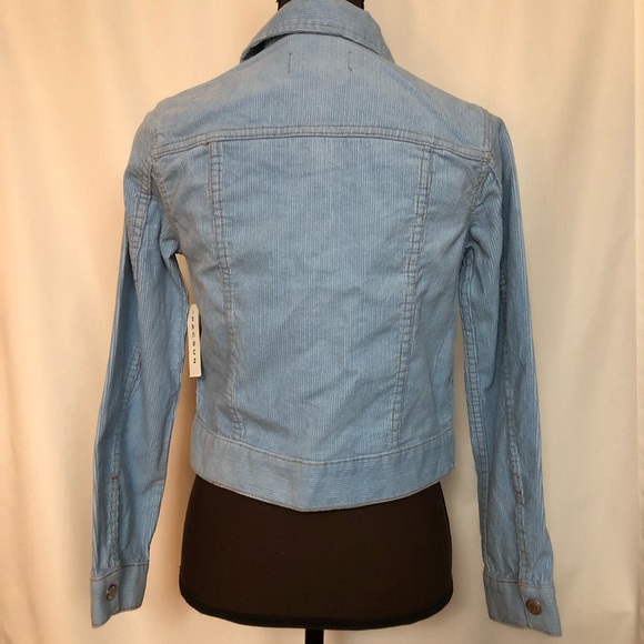 36 - PacSun Womens Baby Blue Corduroy Trucker Jacket Size L - Picture 7 of 8